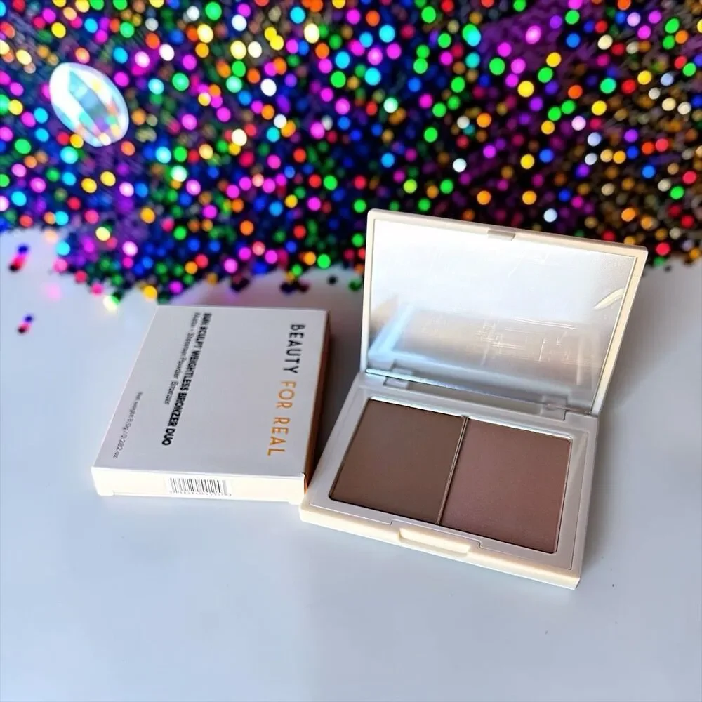 BEAUTY FOR REAL Sun Sculpt Weightless Bronzer Duo in Good Day Sunshine 0.282 oz